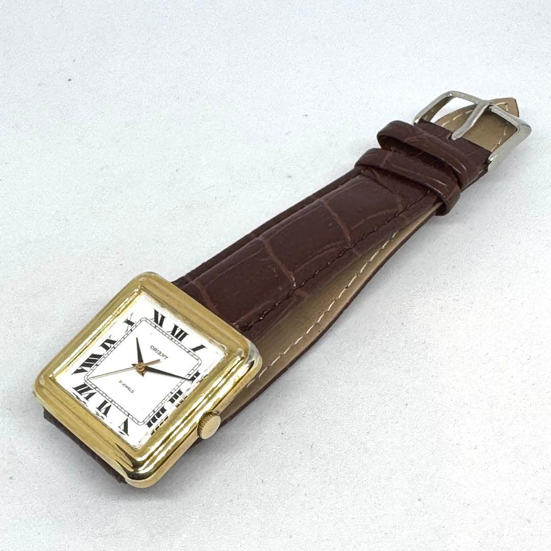 半*ん様 ⭐️オリエントシャマード手巻きスクエア21石．ボーイズサイズ⭐️オーバ