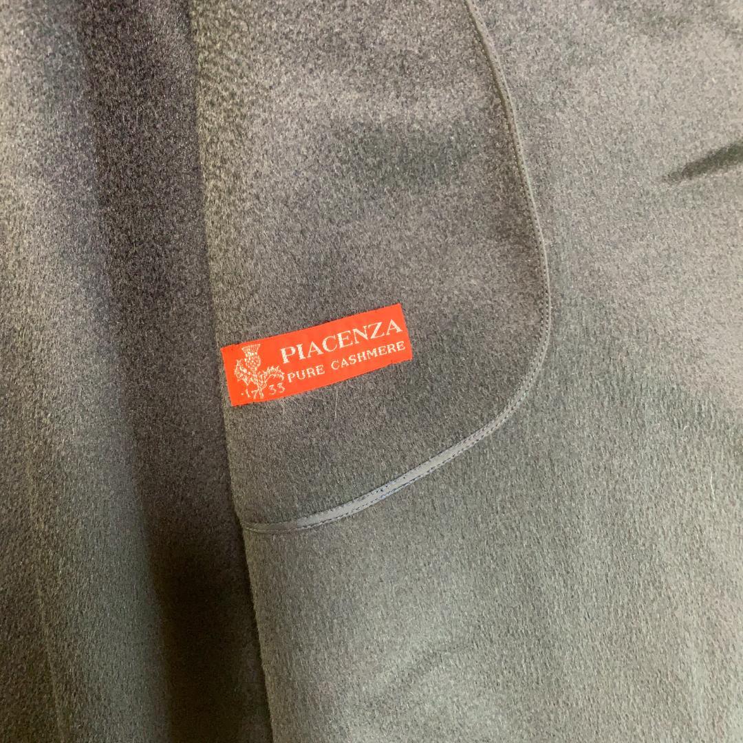 ロングコート カシミヤ PIACENZA 高級 タグ付き 黒 未使用級