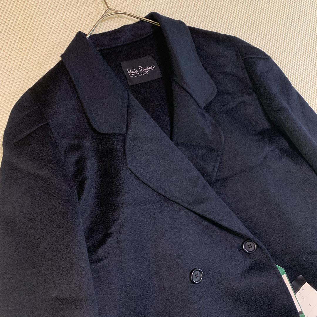 ロングコート カシミヤ PIACENZA 高級 タグ付き 黒 未使用級