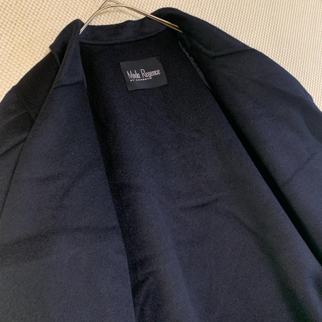 ロングコート カシミヤ PIACENZA 高級 タグ付き 黒 未使用級