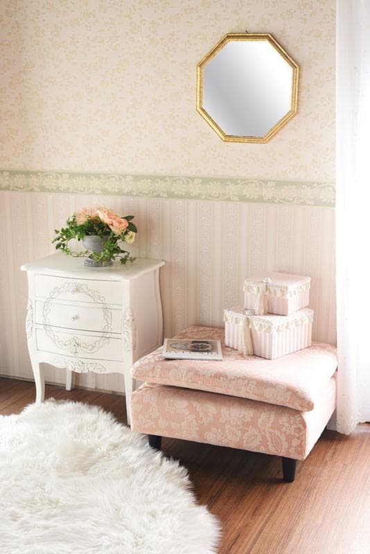 フラワーピンク 3WAYカウチソファー オットマン付　ピンクｘ白の花柄　３人掛け