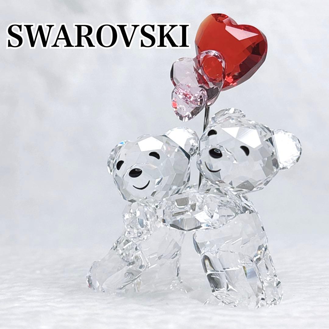 置物 SWAROVSKI Crystal Bear Heart Balloons