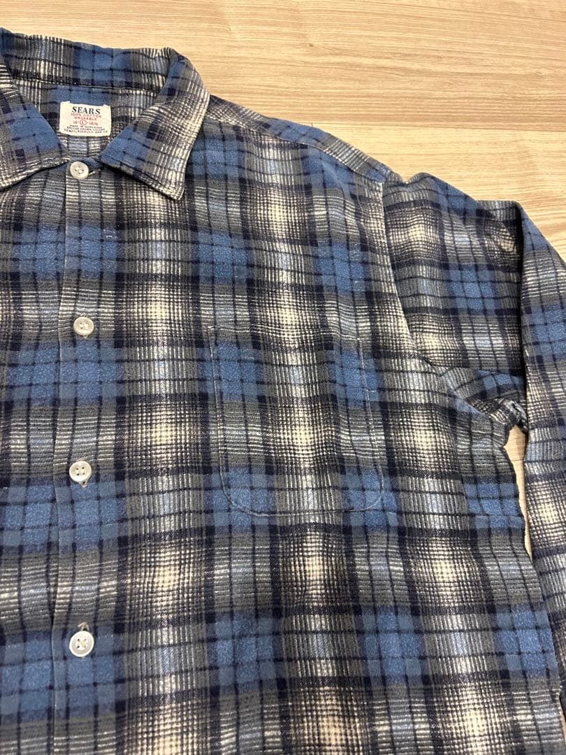 F*J様 60s 70s Sears ネルシャツ シャドウ　オンブレ　ヴィンテー