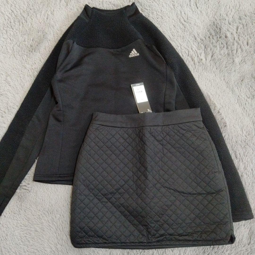 adidas♡モコモコシャツ&新品*中綿キルトスカート♡M　ゴルフ *テニス