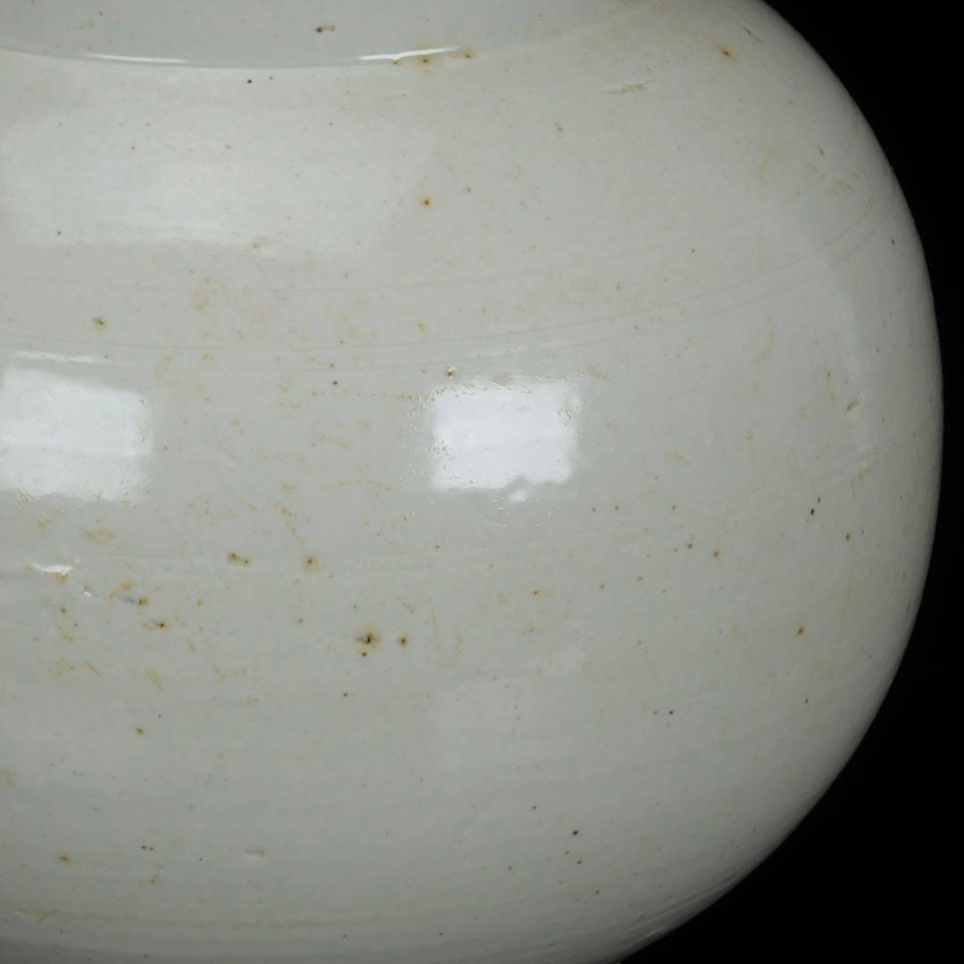 メ*ー様 李朝白磁丸壺 李朝白磁壺 中国美術 骨董品 李朝 花瓶 朝鮮 李朝 白