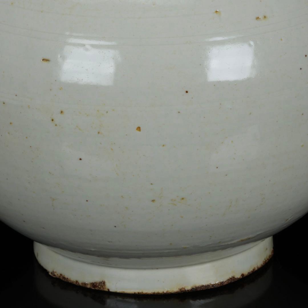 メ*ー様 李朝白磁丸壺 李朝白磁壺 中国美術 骨董品 李朝 花瓶 朝鮮 李朝 白