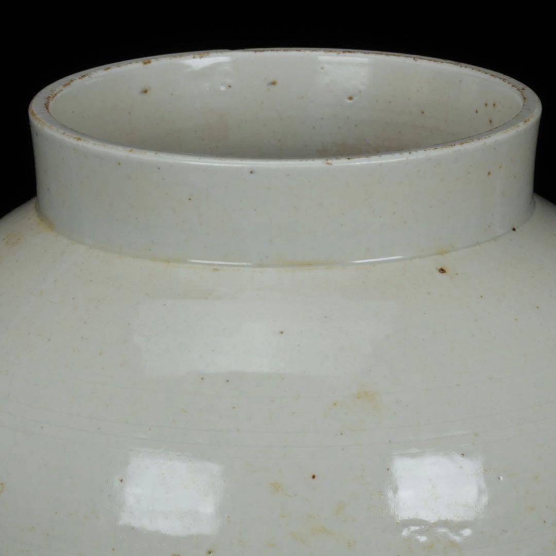 メ*ー様 李朝白磁丸壺 李朝白磁壺 中国美術 骨董品 李朝 花瓶 朝鮮 李朝 白