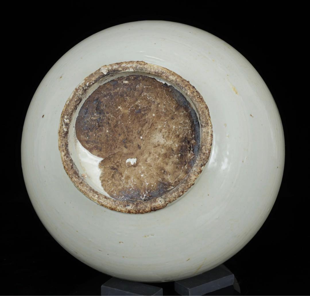 メ*ー様 李朝白磁丸壺 李朝白磁壺 中国美術 骨董品 李朝 花瓶 朝鮮 李朝 白