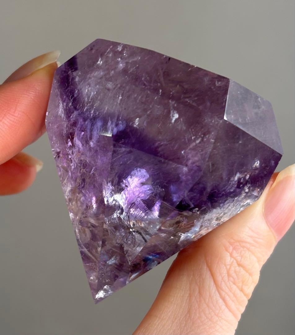 高品質　ファントム　アメジスト　ダイヤモンド　天然石