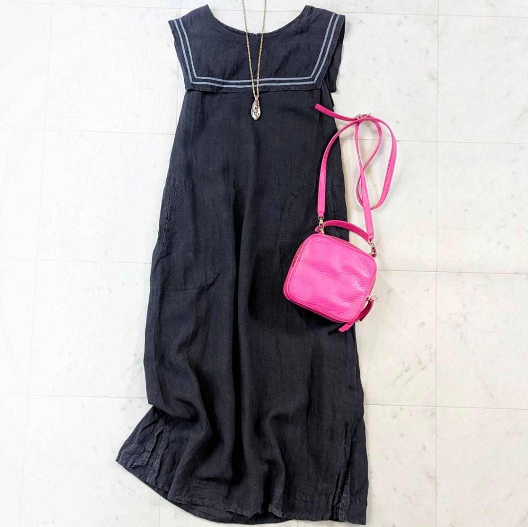 極美品♪定価2.8万 チノリネンVネックブラウス＆ロワズィール ワンピース 2点