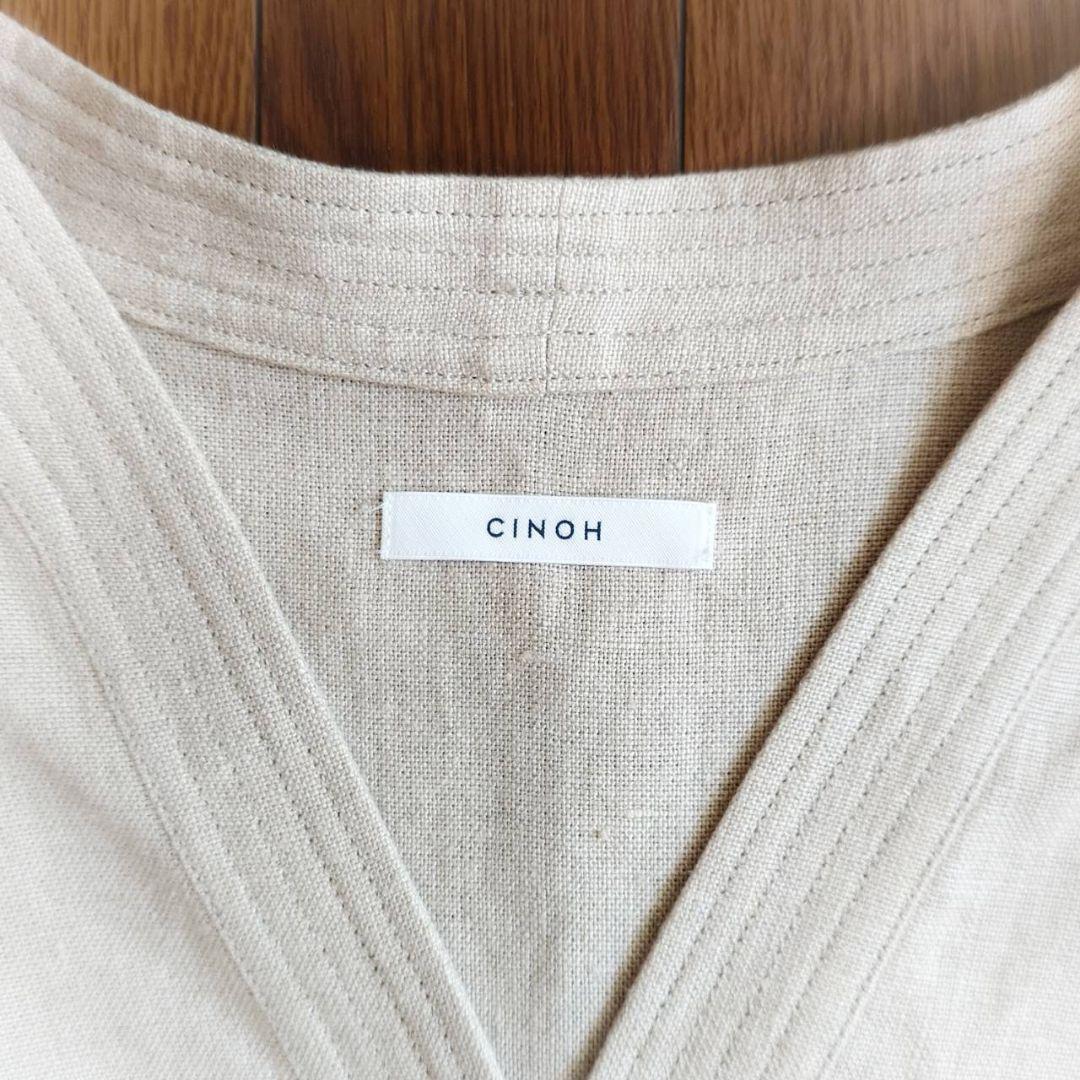 極美品♪定価2.8万 チノリネンVネックブラウス＆ロワズィール ワンピース 2点