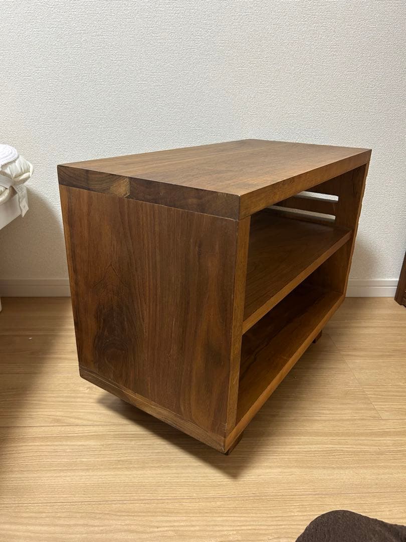 木製サイドテーブル チーク材　ナイトテーブル　テレビボード　無垢材