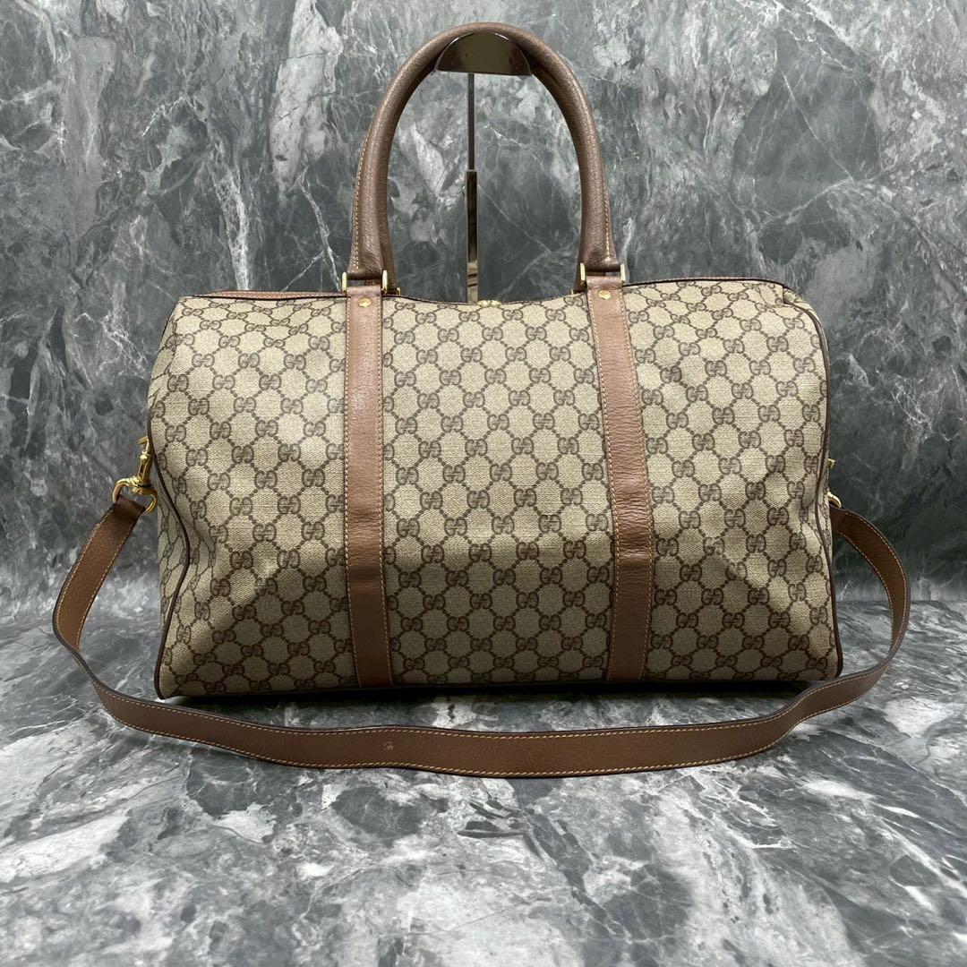 ✨美品✨GUCCI GG 2way ブラウン レザー ボストンバッグ ショルダー