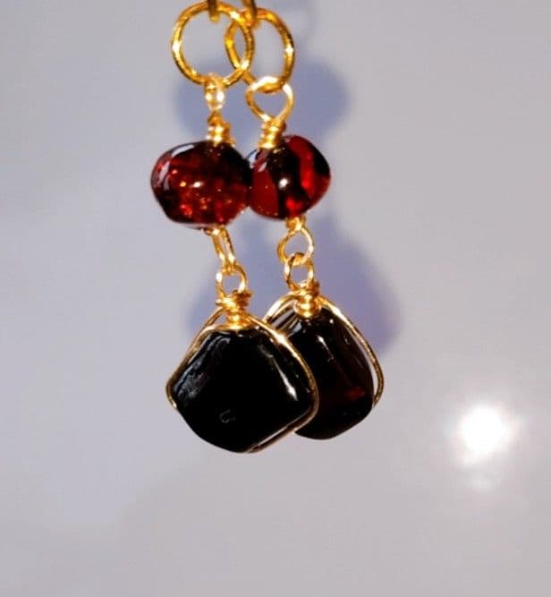 Kgf14 希少 天然 リトアニア産 バルティックアンバー シェリー ピアス