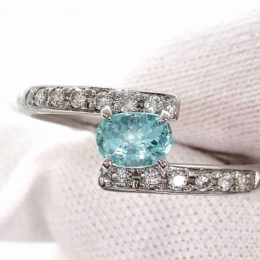 h*o様 pt900 世界三大希少石パライバトルマリン＆天然ダイヤモンドリング