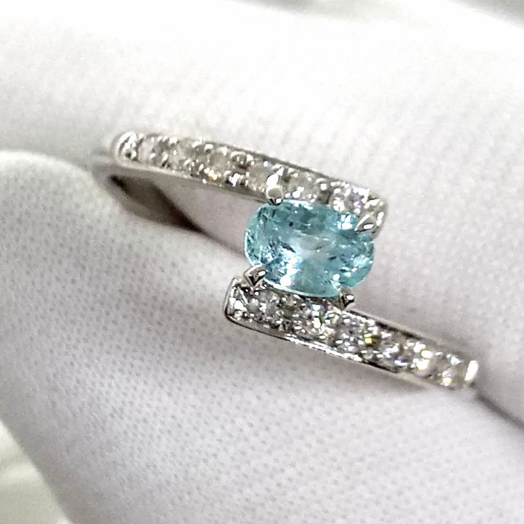 h*o様 pt900 世界三大希少石パライバトルマリン＆天然ダイヤモンドリング