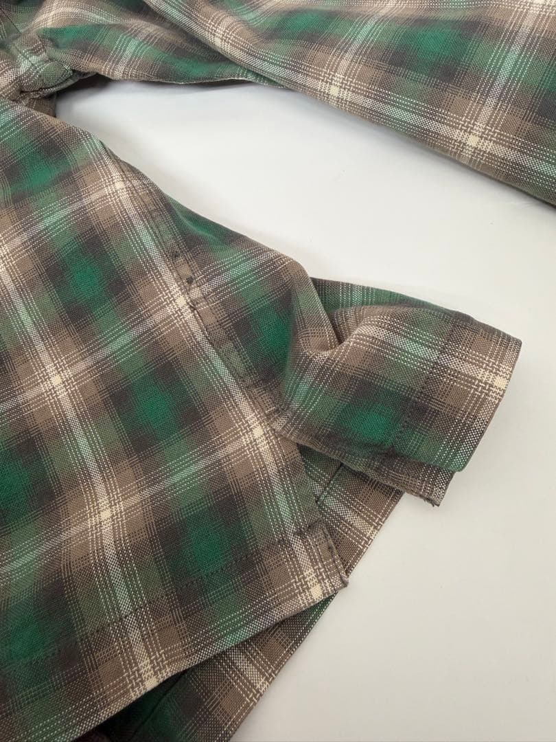 RRL（ダブルアールエル）オンブレチェック オープンカラーシャツ