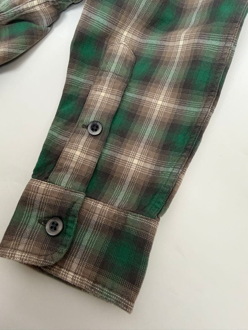 RRL（ダブルアールエル）オンブレチェック オープンカラーシャツ