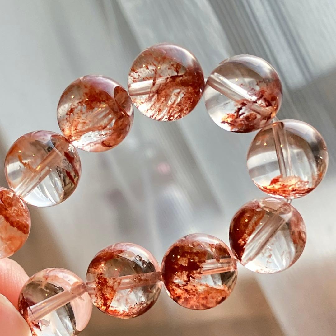 レア！バックボーン薔薇ガーデンクォーツ レッドガーデンクォーツ ブレスレット