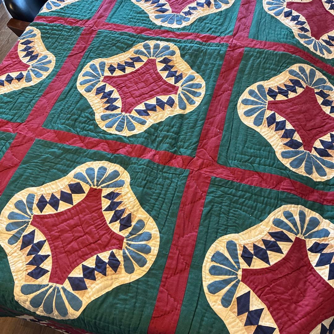 アメリカヴィンテージ　大判キルト　マルチカバー