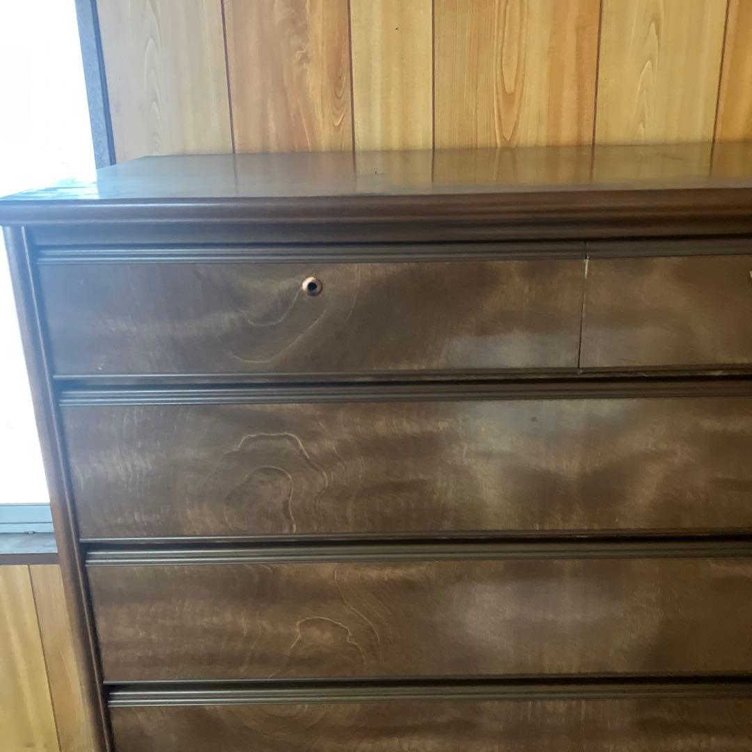 ブラウン 6段チェスト 引き出しの傷あり