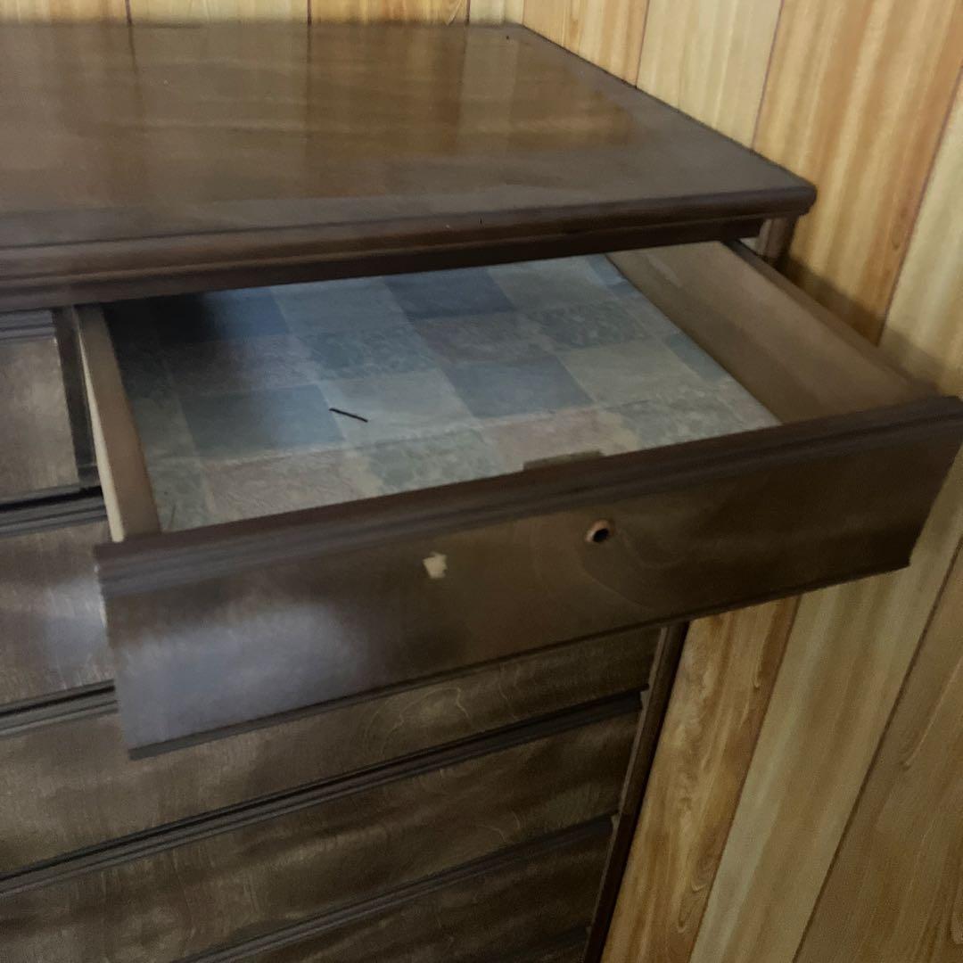 ブラウン 6段チェスト 引き出しの傷あり