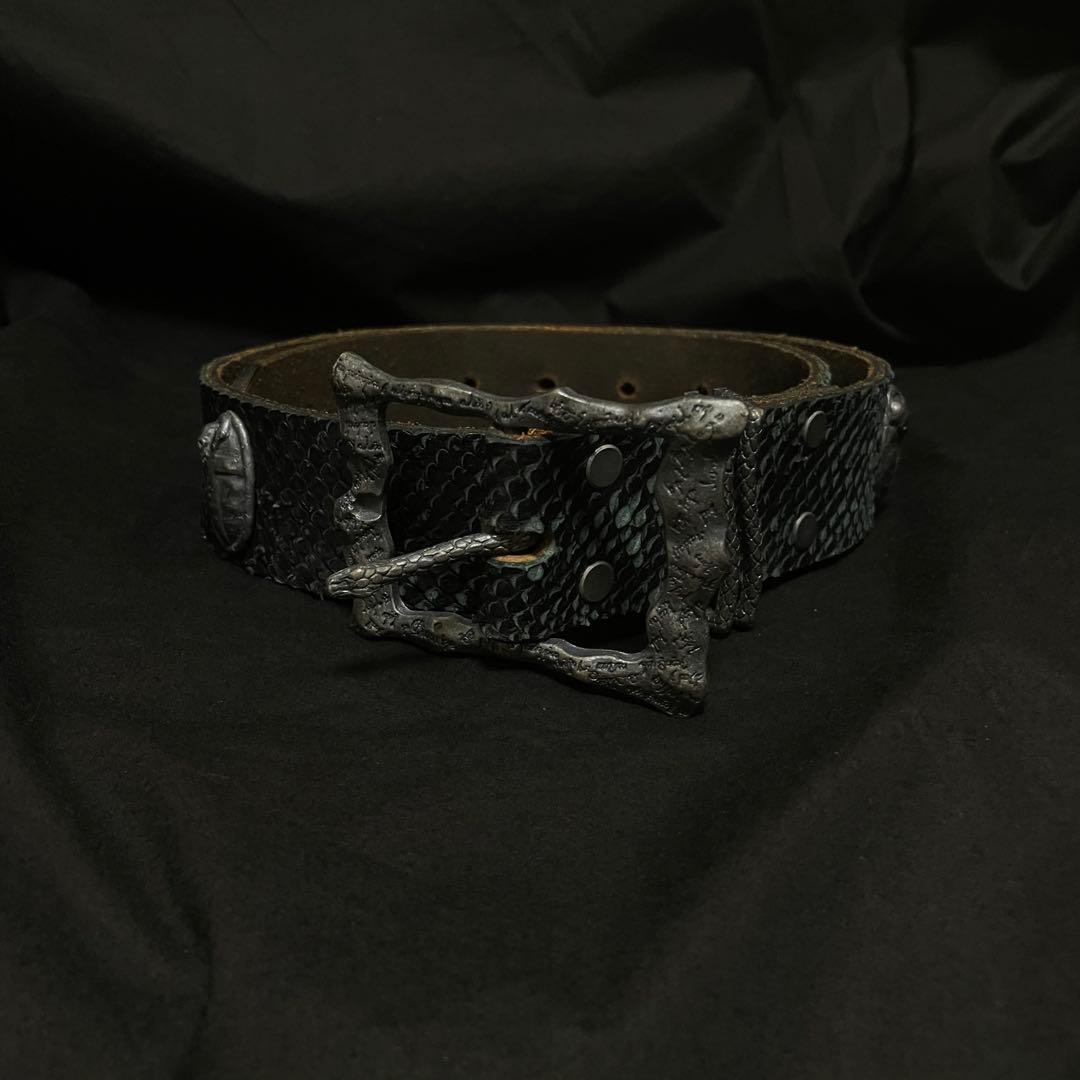 CIVARIZE ドクロ 十字架 ヘビ革 ベルト