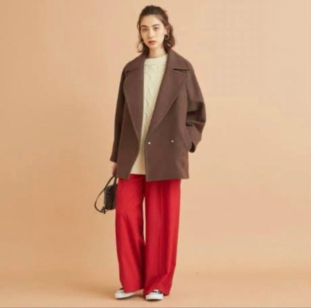 BEAUTY&YOUTH ダブルブレストコート M ブラウン　美品　ミドル　茶