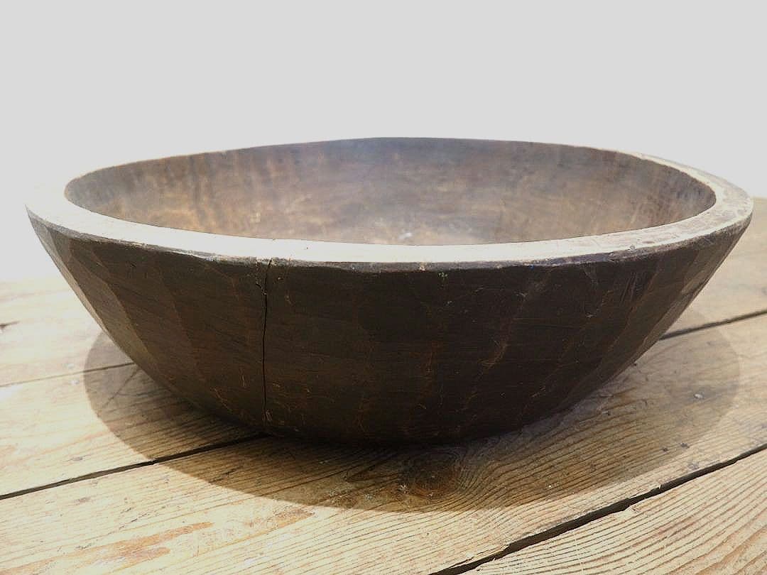 1349 W62cm レトロなこね鉢　捏ね鉢　蕎麦打ち　うどん　古道具　木皿