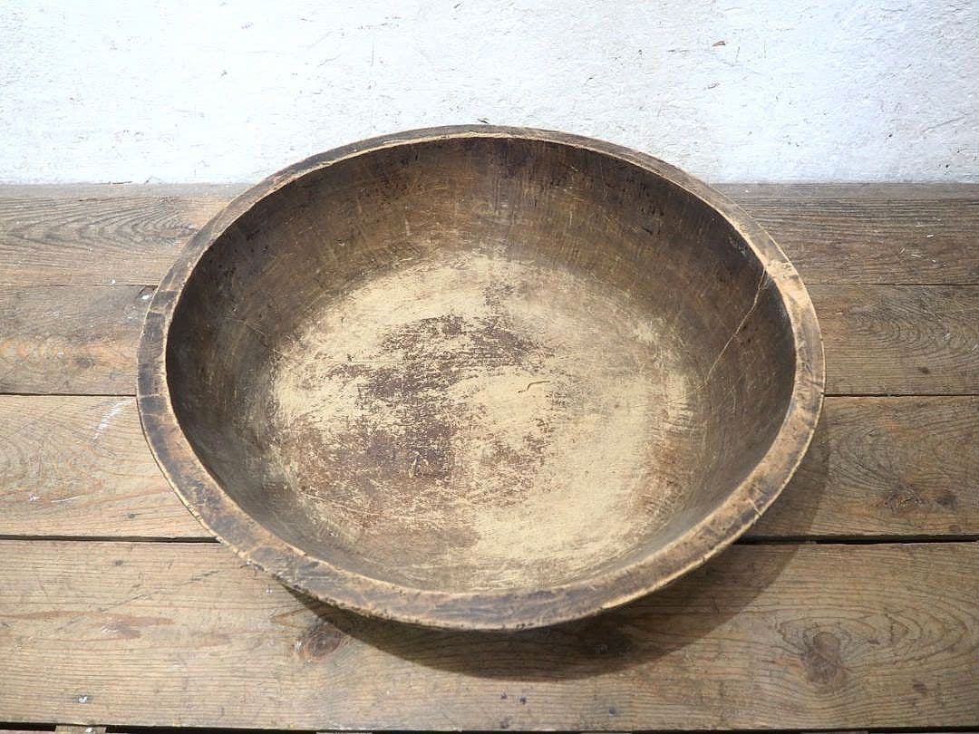 1349 W62cm レトロなこね鉢　捏ね鉢　蕎麦打ち　うどん　古道具　木皿