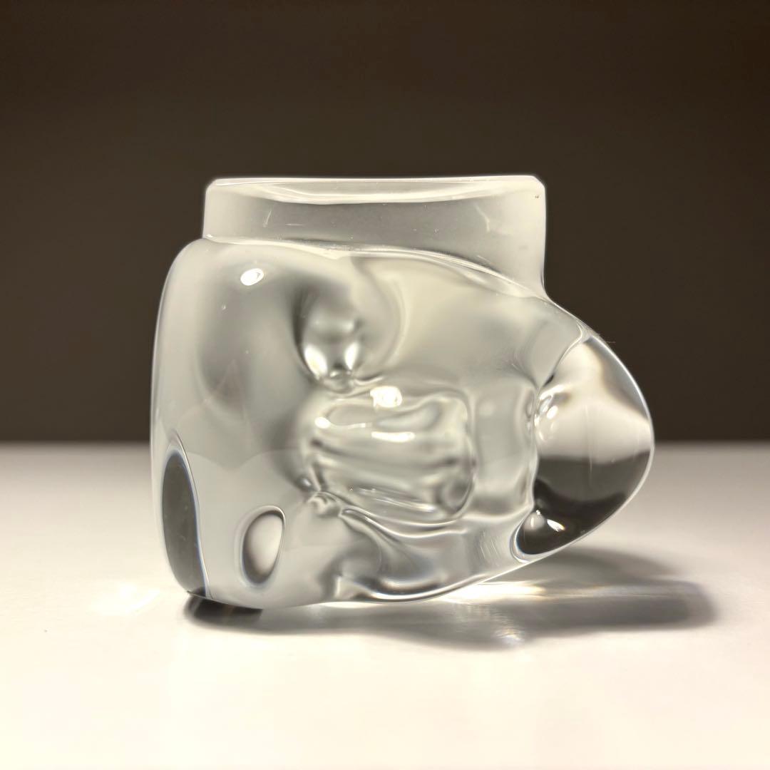 ガラス製の顔のオブジェ Daum ポストモダン ミッドセンチュリー 人体