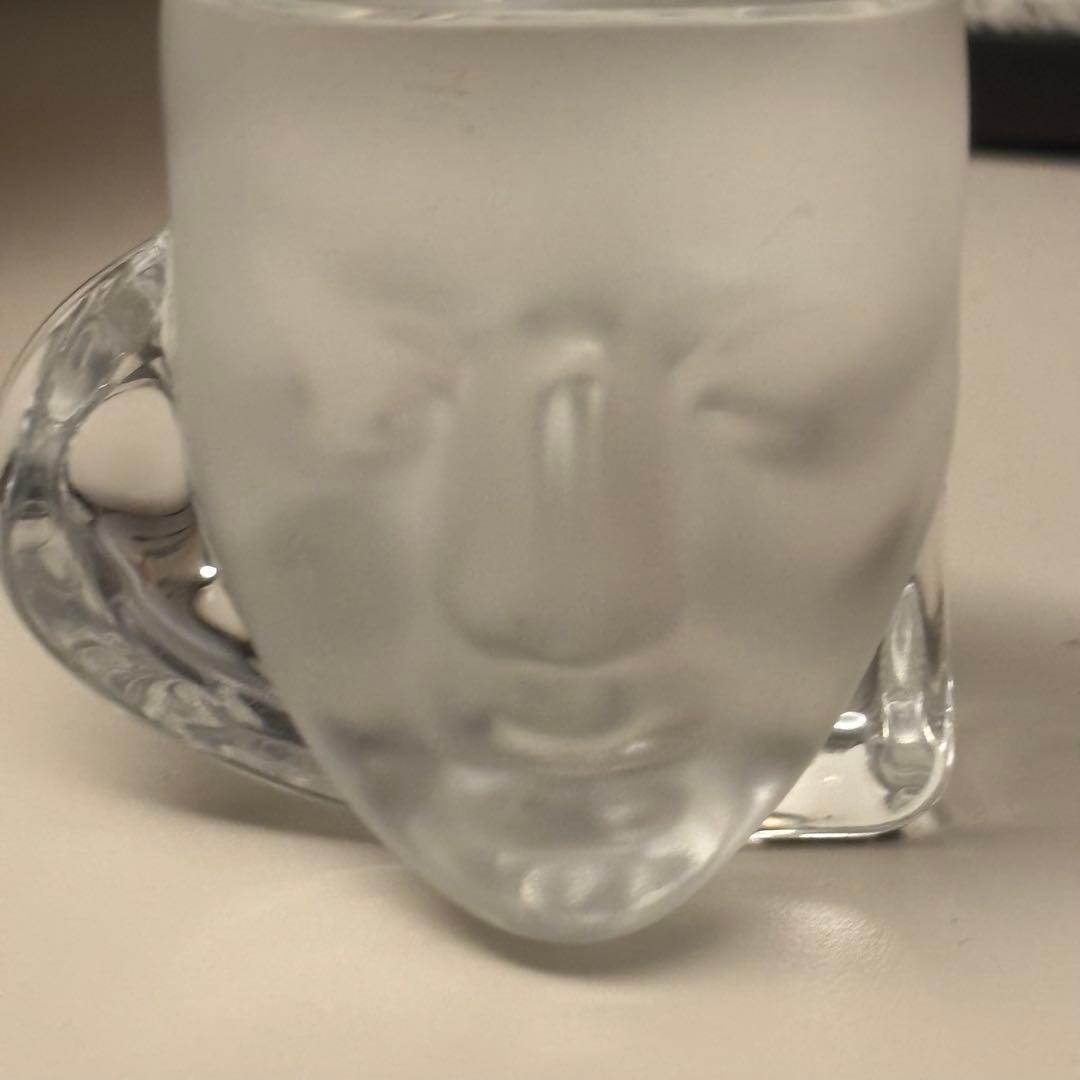 ガラス製の顔のオブジェ Daum ポストモダン ミッドセンチュリー 人体