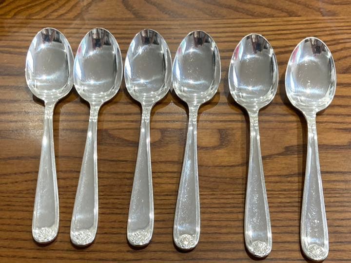 16 クリストフル　デザートスプーン　6本セット　純銀メッキ