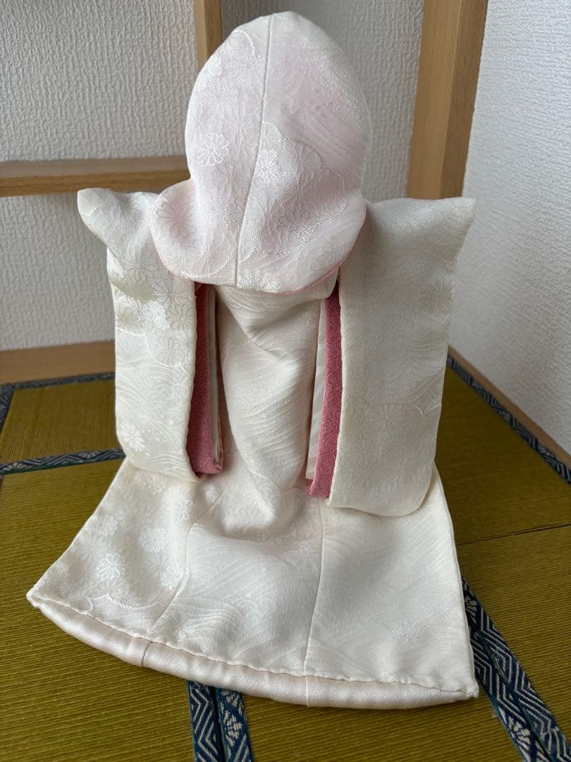 22cmドール 花嫁衣装　桃色×白無垢　正絹