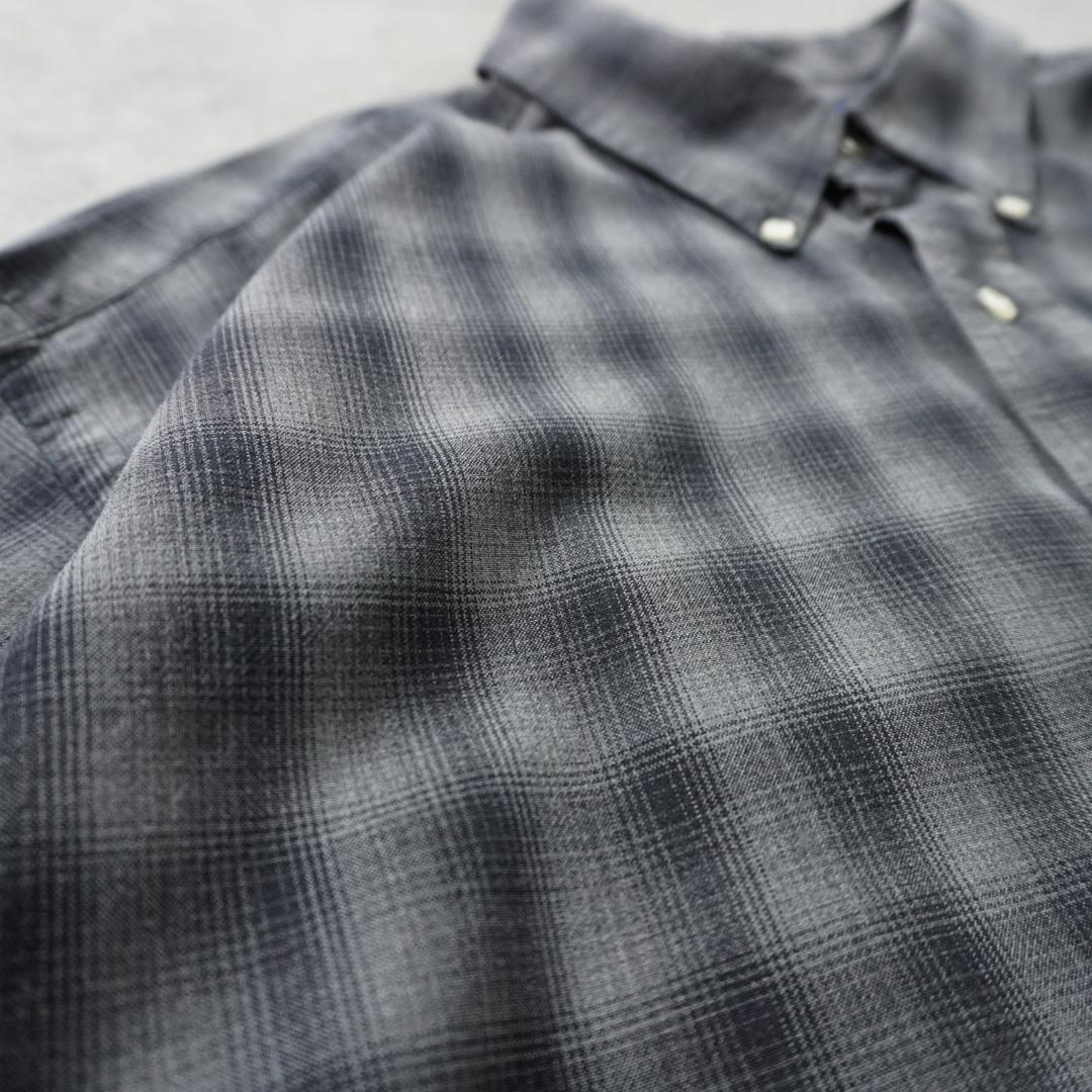 90sRalphLaurenオンブレブラック シルクコットンシャツBLAKE古着