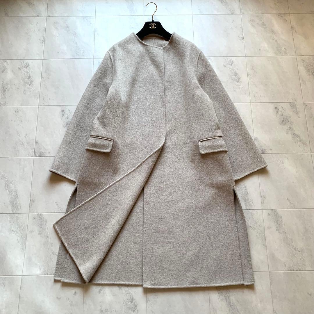 美品♡2021AW プラージュ ハミルトンノーカラーコート ダブルフェイス 38