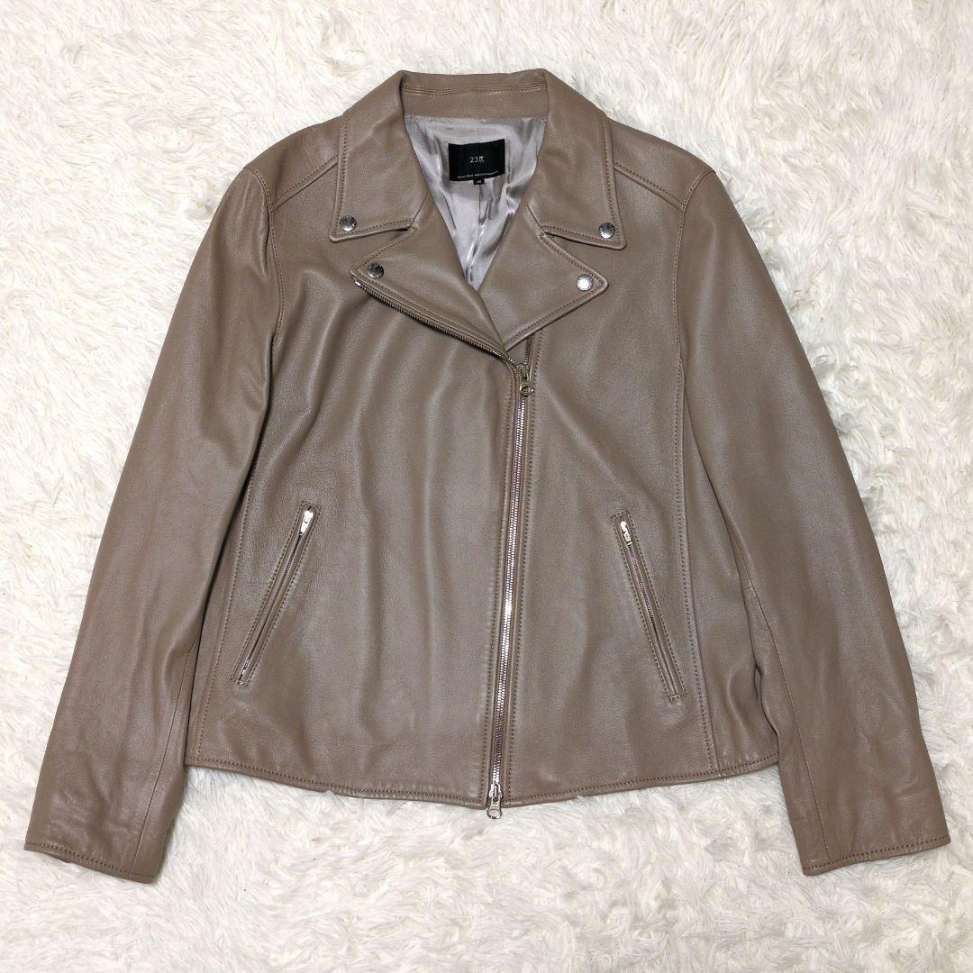 23区 ダブルライダースジャケット 羊革　大きいサイズ　48