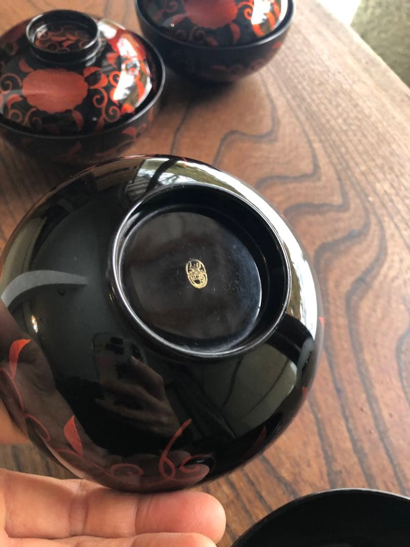 専用！極上白檀塗の美しいお椀5点（検京塗平安象彦蒔絵椀懐石椀