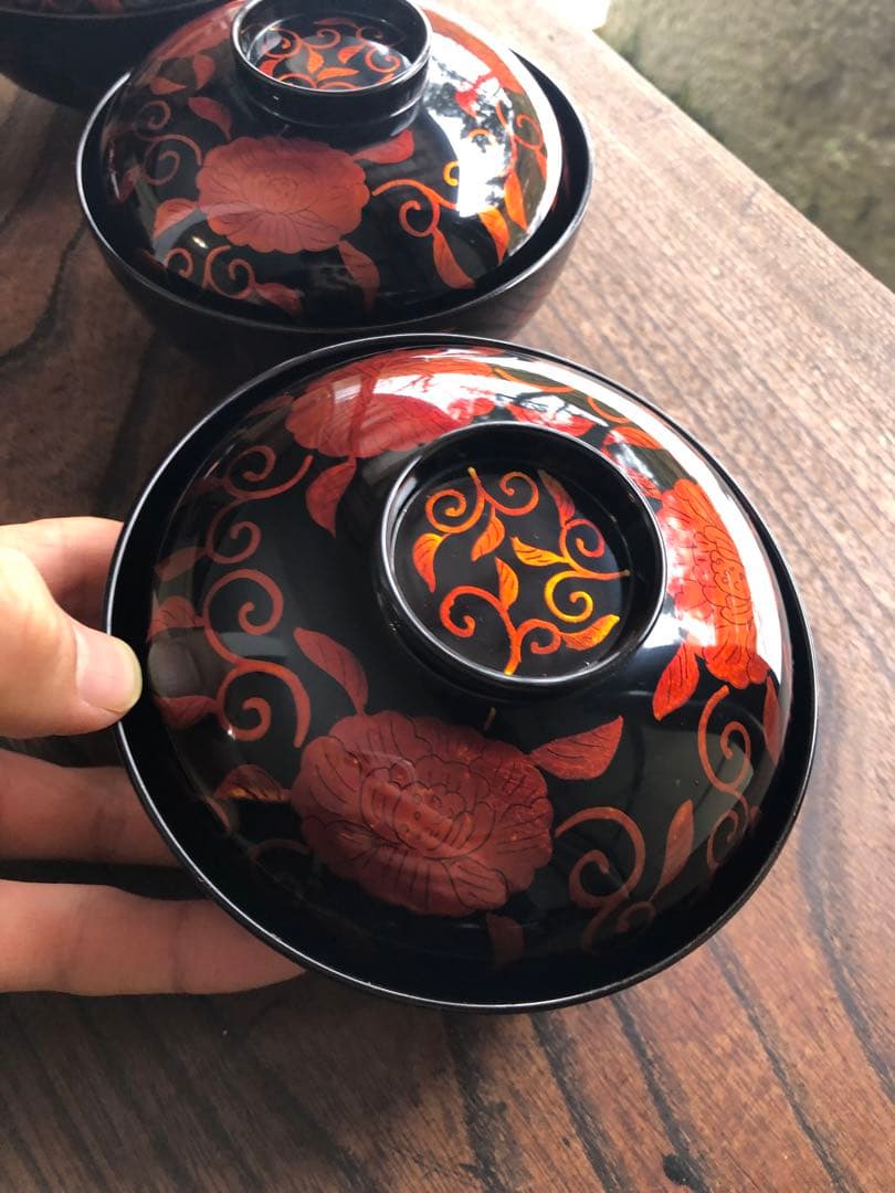 専用！極上白檀塗の美しいお椀5点（検京塗平安象彦蒔絵椀懐石椀