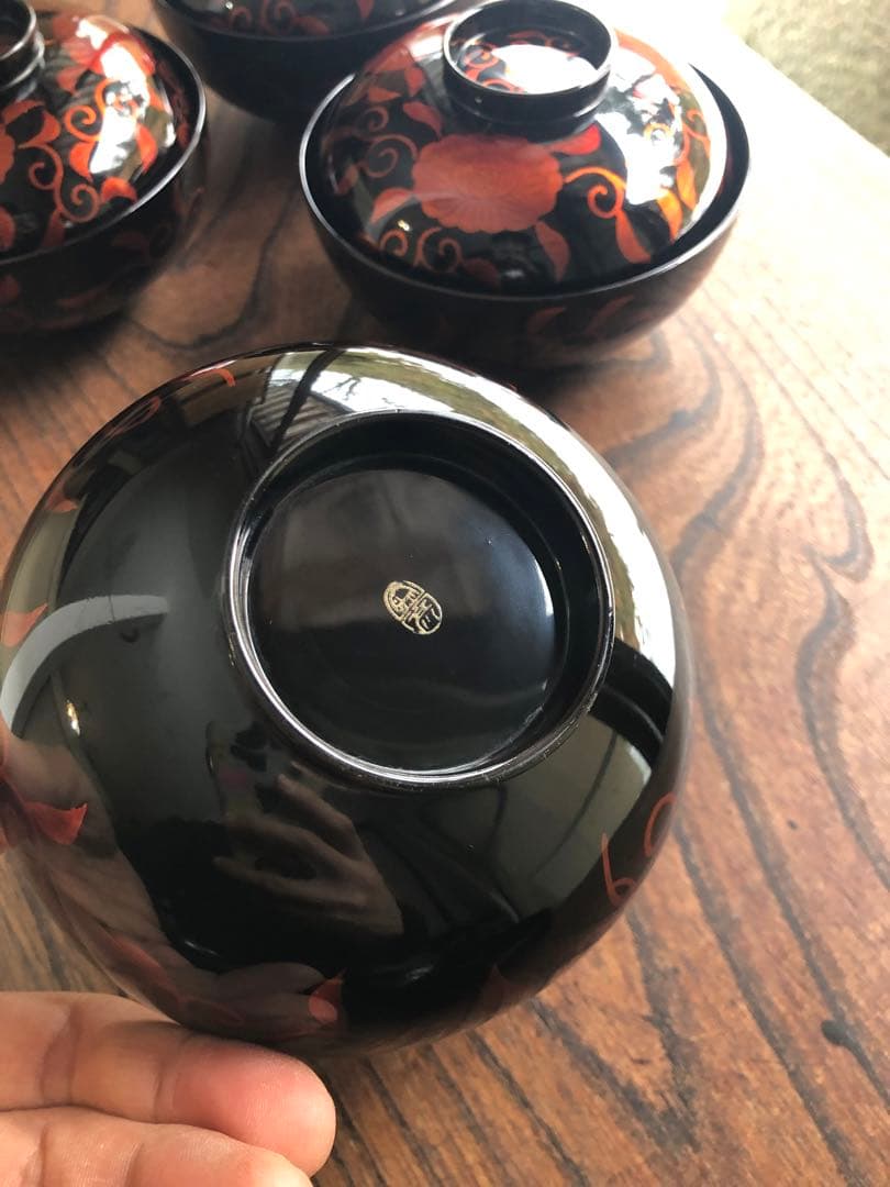 専用！極上白檀塗の美しいお椀5点（検京塗平安象彦蒔絵椀懐石椀