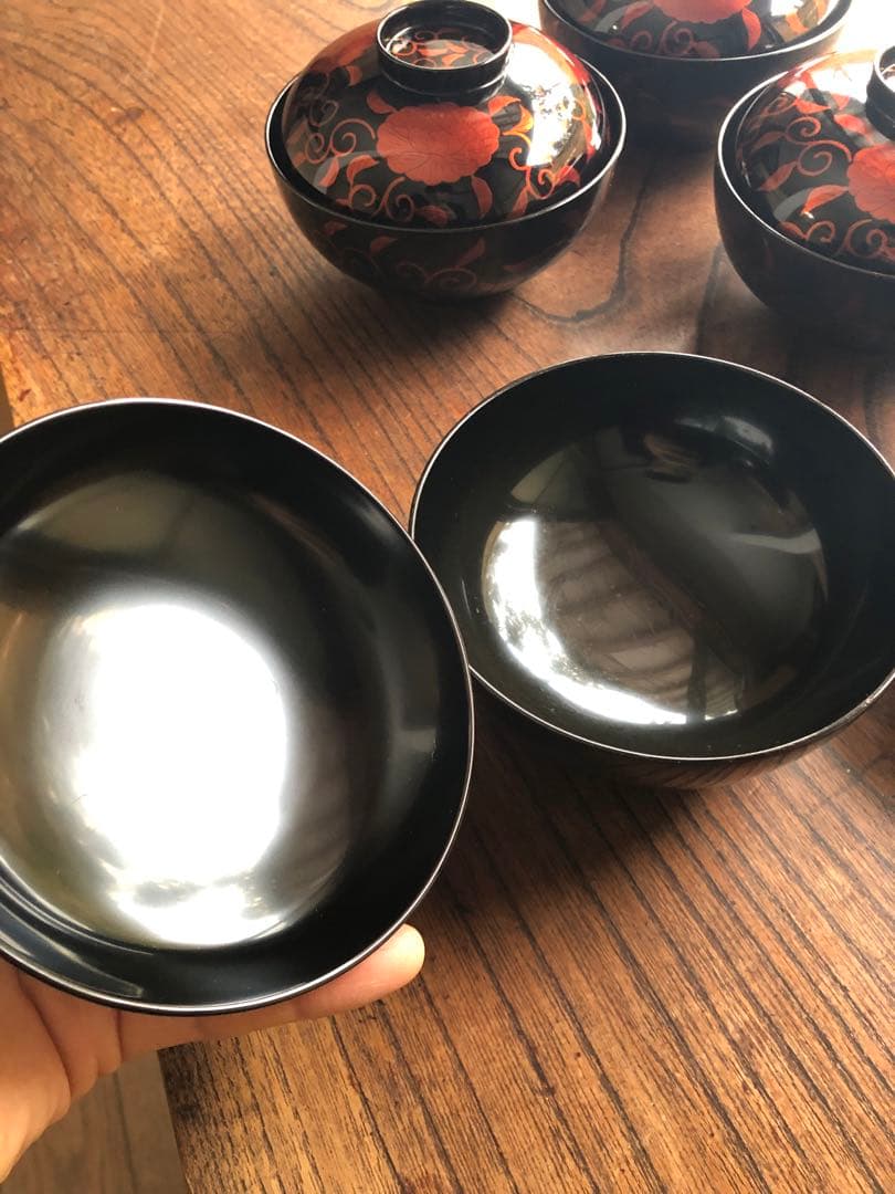 専用！極上白檀塗の美しいお椀5点（検京塗平安象彦蒔絵椀懐石椀