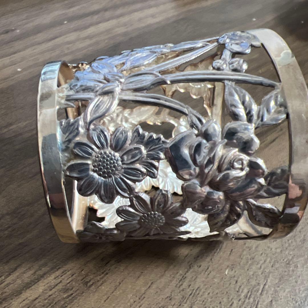 銀製 装飾 グラス 大丸謹製 箱付き 銀細工