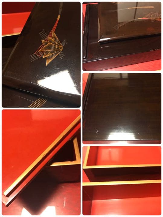 熨斗蒔絵  4段重箱 時代 ※共箱無し