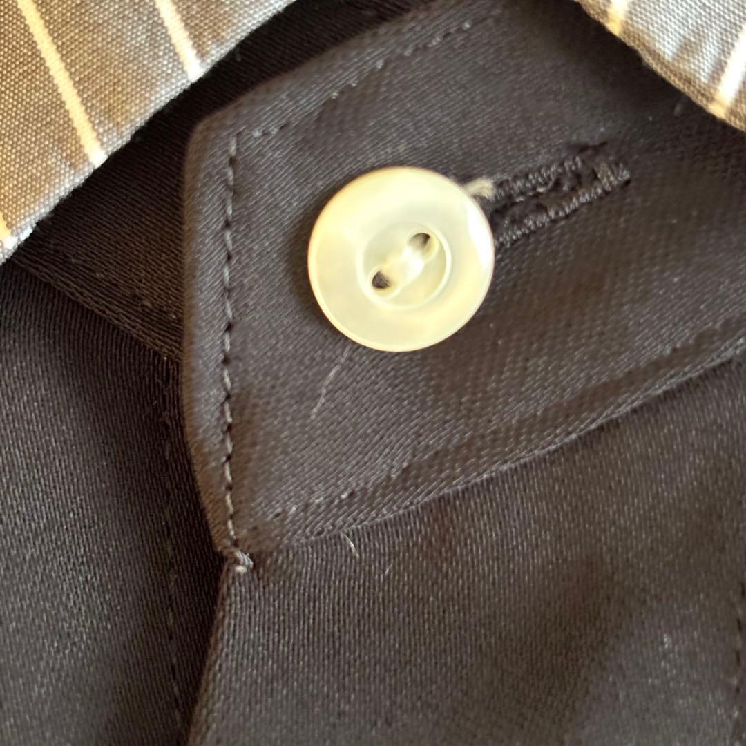 【CULLNI】襟ストライプシャツ　ブラックシャツ　 シャツ　サイズ1