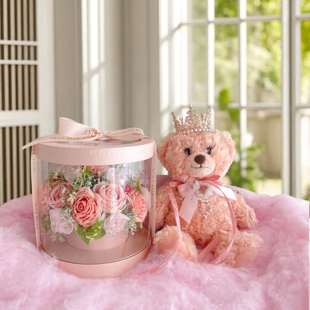 kuma おまとめクラウンベアとピンクローズのクリスマスギフトセット