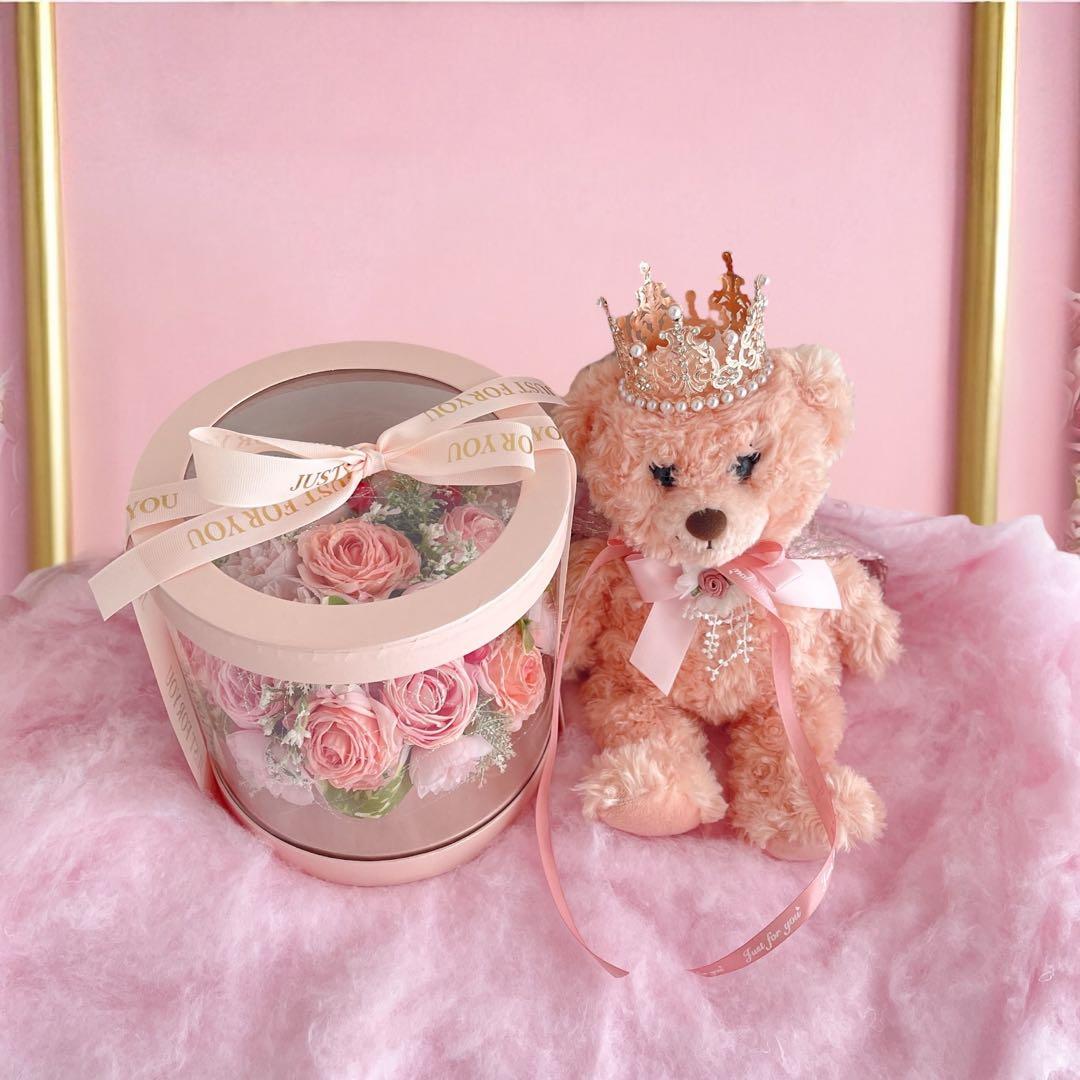 kuma おまとめクラウンベアとピンクローズのクリスマスギフトセット