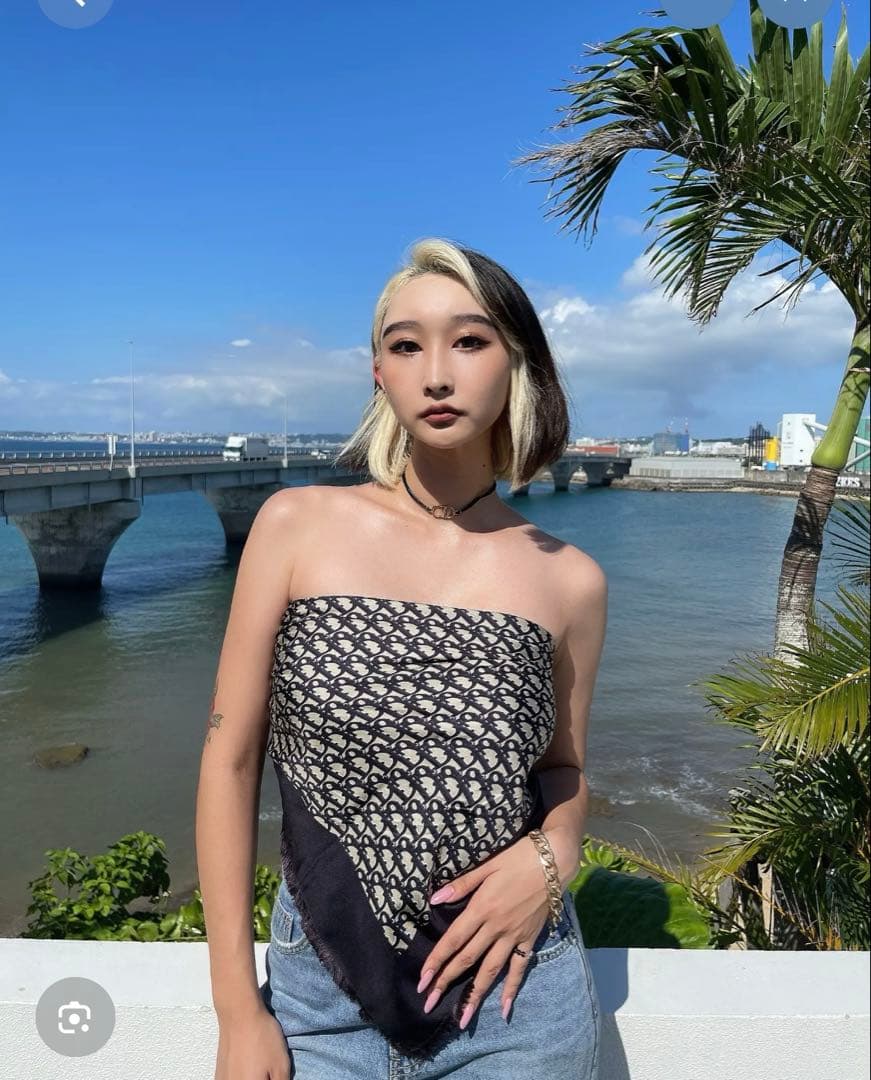 クリスチャン　ディオール　dior スカーフ　ベアトップ　バンダナ　キャミソール