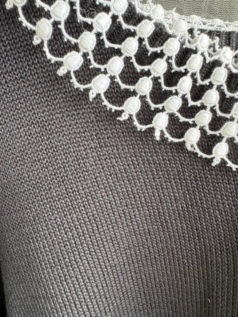 m*e様 FOXEY ブラック 綿100%ニットカーディガン Fサイズ