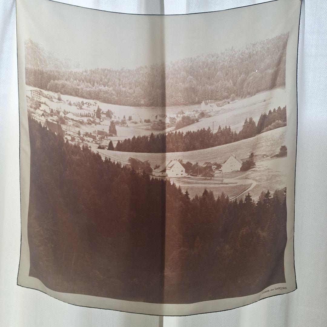 激レア1985年COMME des GARCONS 風景プリント絹スカーフ