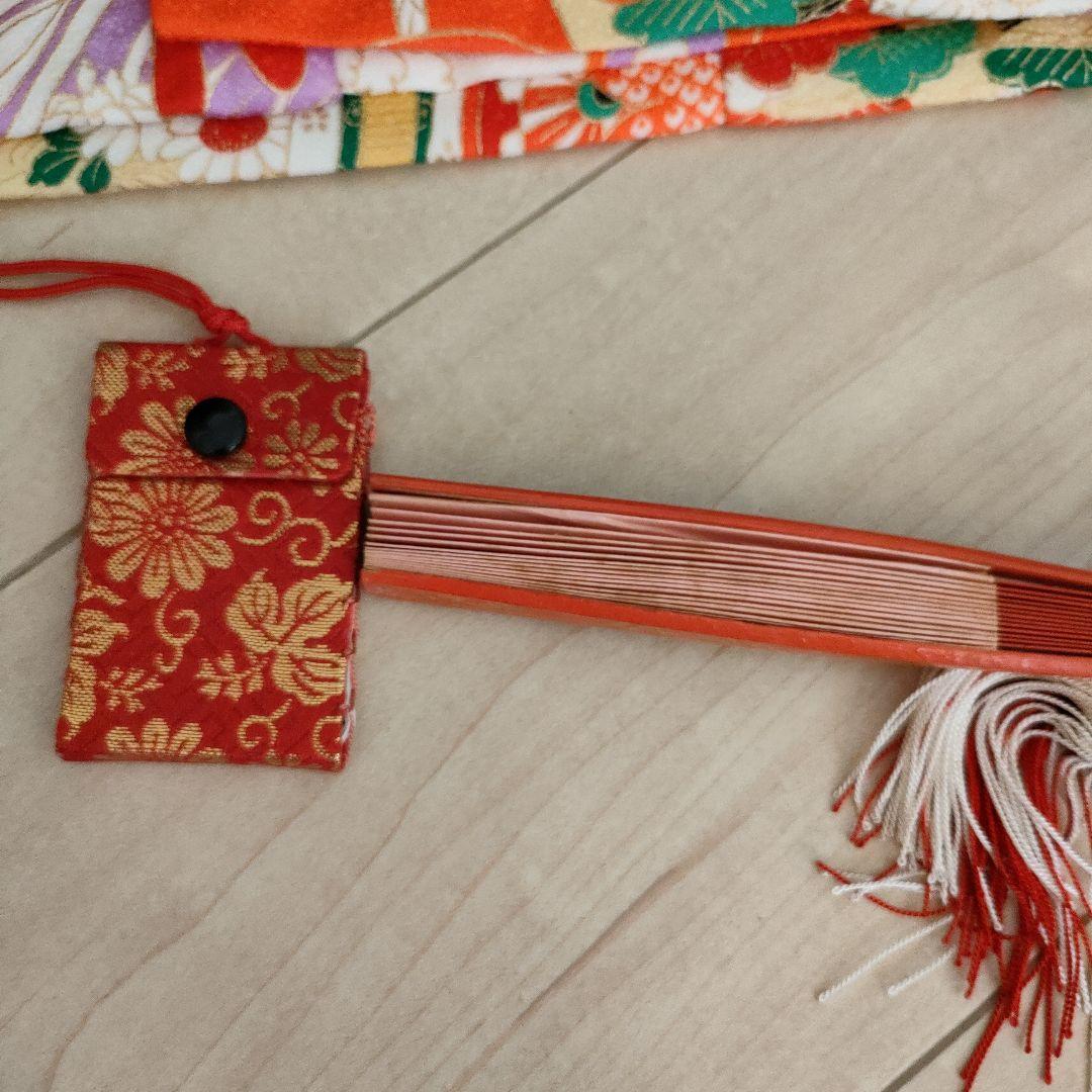 アンティーク3歳児用　七五三着物　オレンジ系